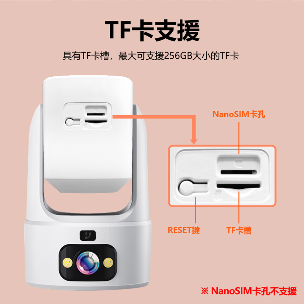 監控王M1 Ai智能守護 2K雙鏡頭雙畫面2.4吋大螢幕360度旋轉WiFi網路攝影機(一鍵呼叫 TF插卡)